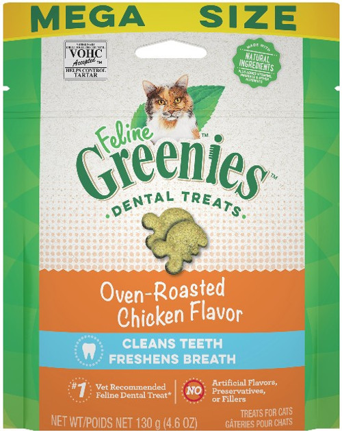 Feline Greenies Dental Treat Oven Roasted Chicken 4.6oz