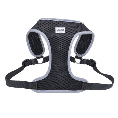 Coastal Pet Comfort Soft Reflective Wrap Adjustable Dog Harness - Black Large - 28-36" Girth - (1" Straps)