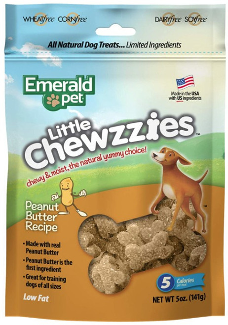 Emerald Pet Little Chewzzies Soft Training Treats Peanut Butter Recipe 5 oz