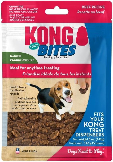 KONG Bites Mini Beef Flavor Treats for Dogs 5 oz