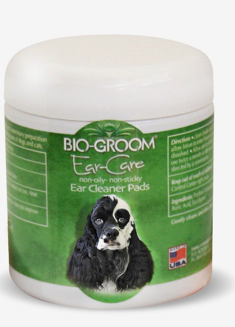 Bio-Groom Ear Care Non-Oily Non-Sticky Medicated Ear Cleaner Pads 25Pk