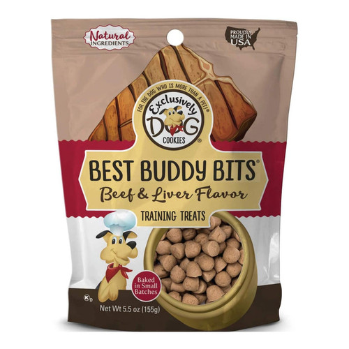 Exclusively Dog Cookies Best Buddy Bits Beef & Liver Flavor Training Treats, 5.5 oz Beef/Liver 5-1/2-Ounce 4.5 X 2 X 6 inches