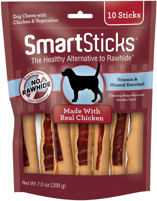 SmartBones SmartChips - Chicken & Vegetable Dog Chews 3" Chips (10 Pack)