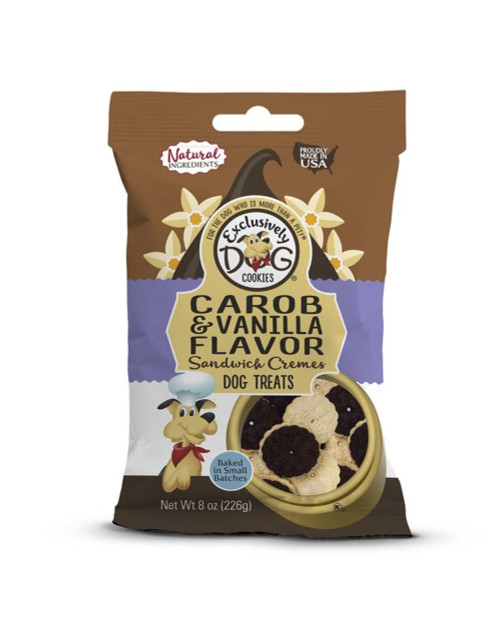 Exclusively Dog Cookies Carob and Vanilla Flavor Sandwich Cremes Dog Treats, 8 oz Carob/Vanilla 8-Ounce 1.8 X 4.3 X 9.5 inches