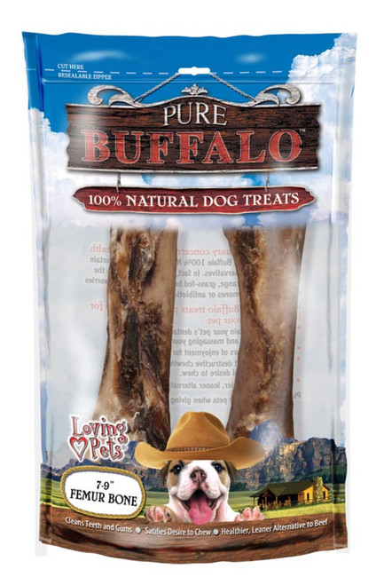 Loving Pets Pure Buffalo Femur Bones Dog Treat 2 Pk, 7-9 In
