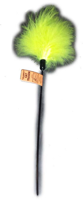 Cat Claws Cat Teaser Fluffy Feather Wand Cat Toy Black; Green 18 in