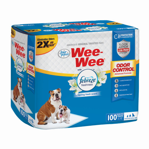 Four Paws Wee-Wee Odor Control With Febreze Freshness Pads 100 Count Standard 22 In X 23 In