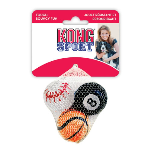 X-Small - 12 count KONG Assorted Sports Balls Bouncing Dog Toys