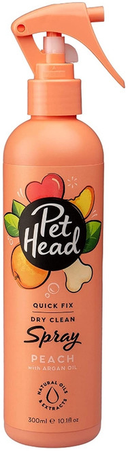 30.3 oz (3 x 10.1 oz) Pet Head Quick Fix Dry Clean Spray for Dogs Peach with Argan Oil