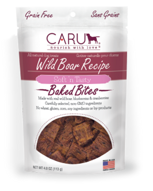 Caru Dog Natural Wild Boar Treats Bites 4Oz