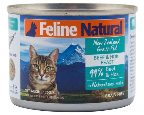Feline Natural Canned Beef & Hoki 6oz. (Case of 12)
