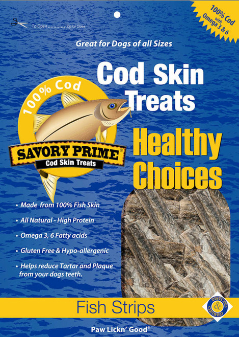 Savory Prime Cod Skin Strips Dog Treat 1ea/4 oz