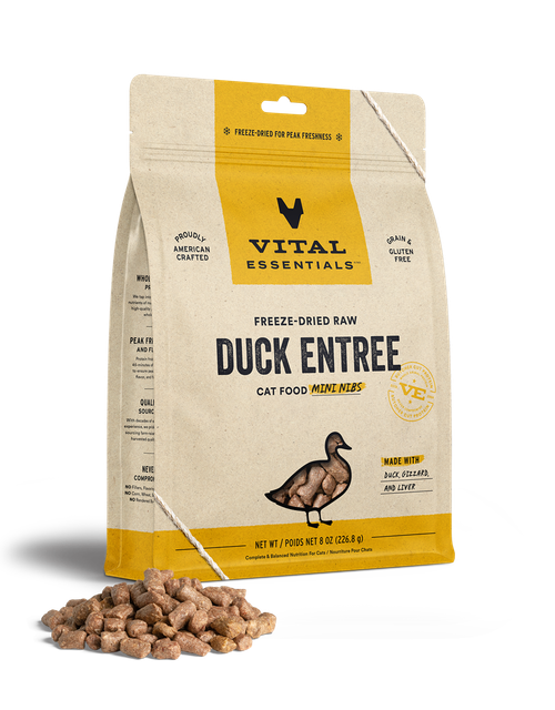 Vital Essentials Cat Freeze-Dried Mini Nibs Duck 12Oz