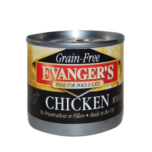 Evangers Grain-Free Chicken Canned Dog and Cat Food 24Ea/6 Oz, 24 Pk