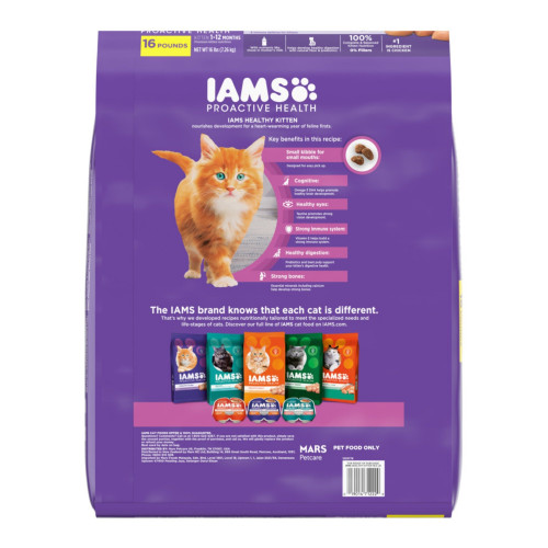 Iams Proactive Health Healthy Kitten Dry Cat Food Chicken 16 Lb