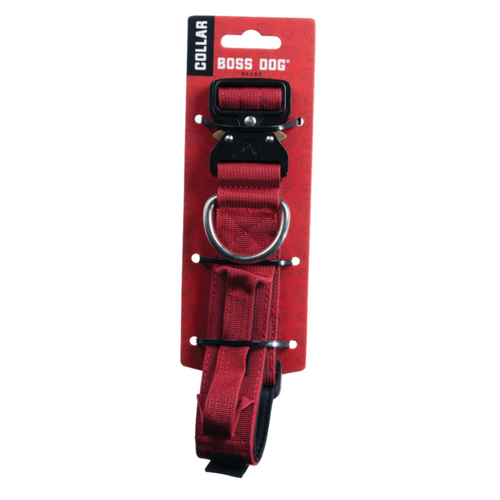 Boss Dog Tactical Adjustable Dog Collar Red, 1ea/LG, 1722 in
