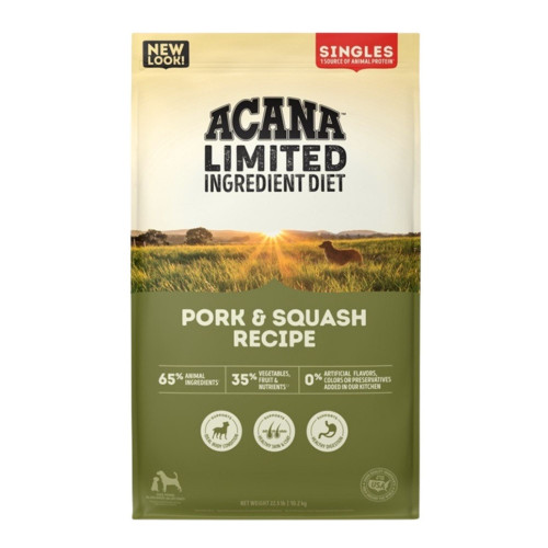 Acana Dog Grain Free Singles Pork & Squash Recipe 22.5Lbs