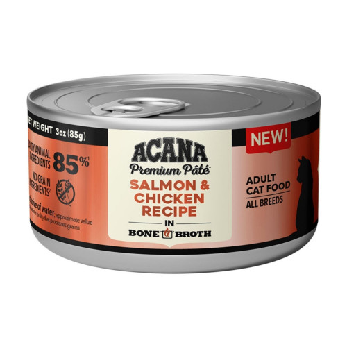 Acana Cat Grain Free Salmon + Chicken In Bone Broth 3oz. (Case of 24)