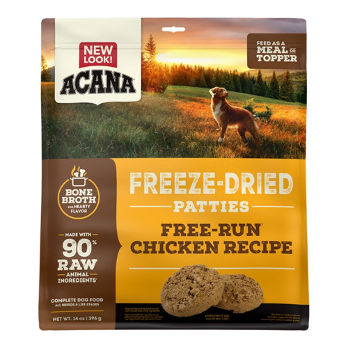 Acana Dog Grain Free Freeze-Dried Patties Free Run Chicken Recipe 14oz.