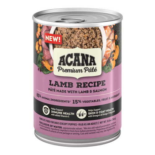 Acana Dog Grain Free Premium Pate Lamb Recipe In Bone Broth 12.8oz. (Case of 12)