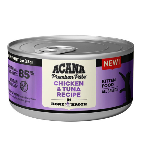 Acana Cat Grain Free Chicken + Tuna Recipe In Bone Broth For Kittens 3oz. (Case of 24)