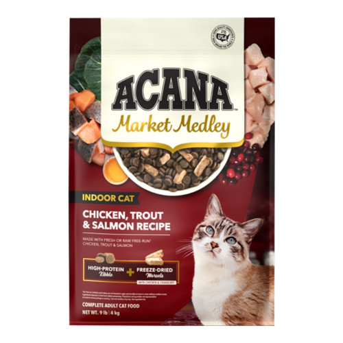 Acana Cat Market Medley Grain Free Indoor Poultry & Fish + Freeze-Dried Chicken Morsels 9Lbs