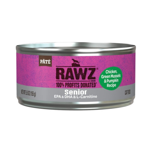 Rawz Senior Cat Chicken Green Mussels Pumpkin Pate 5.5oz. (Case of 24)