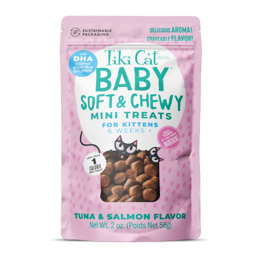 Tiki Pet Cat Soft Chewy Kitten Tuna & Salmon 2oz. (Case of 8)