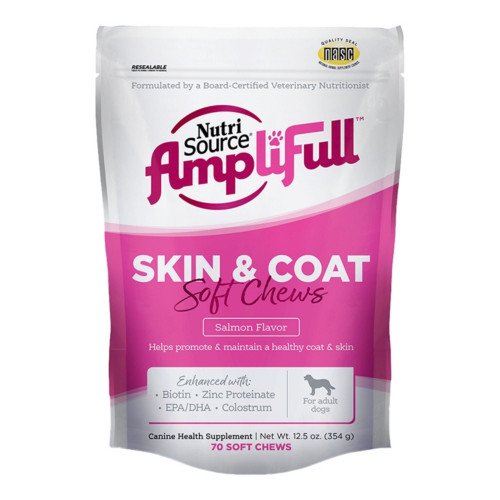 Nutrisource Dog Amplifull Soft Chew Supplement Skin & Coat 12.5oz.