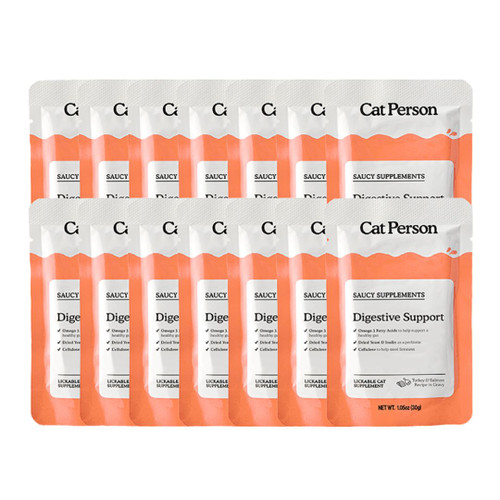 Cat Person Cat Supplements Digestive Support Turkey 1.05Oz Pouch 14 Pack