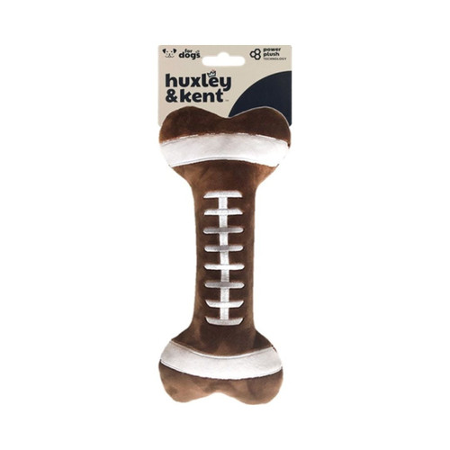 H&K Power Plush Dog Football Bone Large Squeak Crinkle