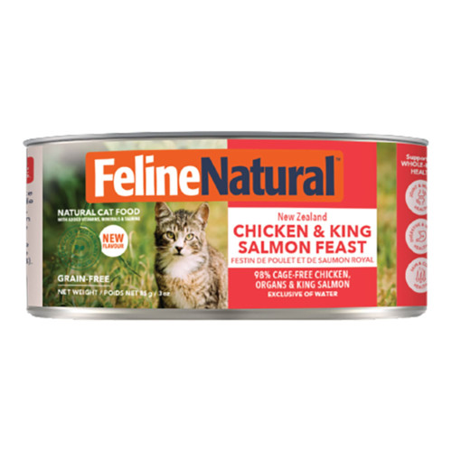 Feline Natural Cat Grain Free Canned New Zealand Chicken & King Salmon Feast 3oz. (Case of 24)