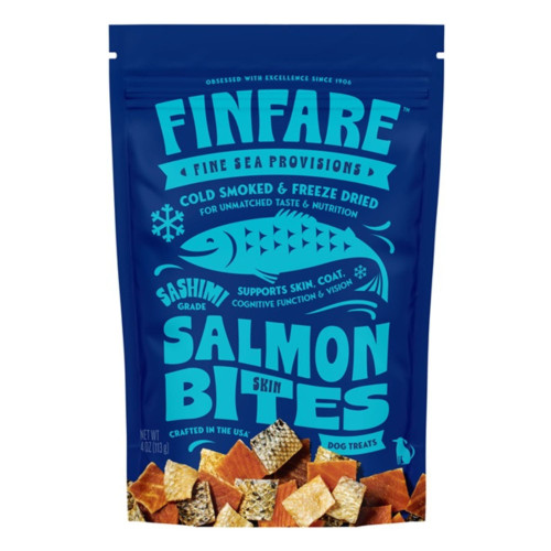 Finfare Dog 4oz. Freeze-dried Smoked Salmon Skin Bites