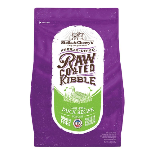 Stella & Chewys Cat Kibble - Raw Coated Cage Free Duck Recipe 5Lbs