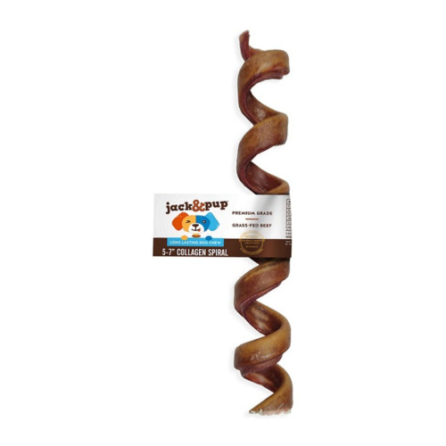 Jack & Pup Dog 5-7" Collagen Spiral 20Ct Display Box