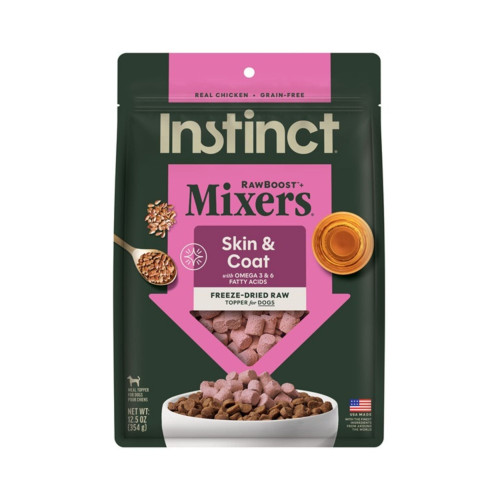 Instinct Raw Boost Mixers Dog Freeze-dried Skin Coat Chicken Grain-free 12.5oz.