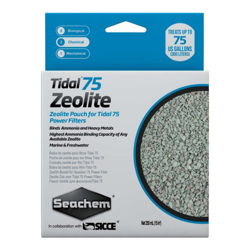 Seachem Laboratories Tidal Zeolite Ammonia and Heavy Metals Binding Media 1ea/250 ml