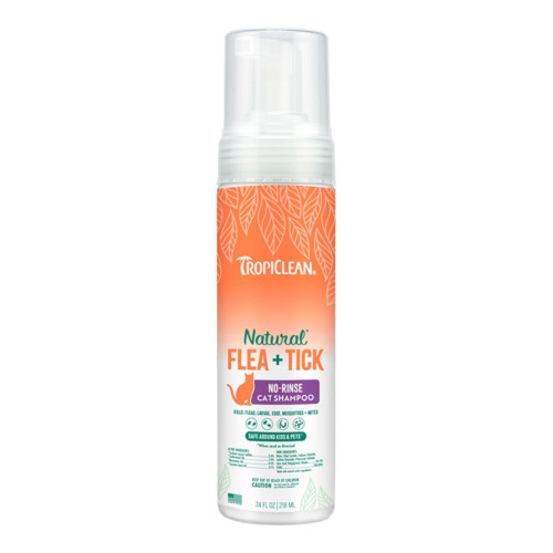 Tropiclean Cat Natural Flea & Tick Waterless Shampoo 7.4oz.