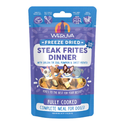 Weruva Dog Freeze-Dried Steak Frites Dinner Food 1oz. (Case of 12)