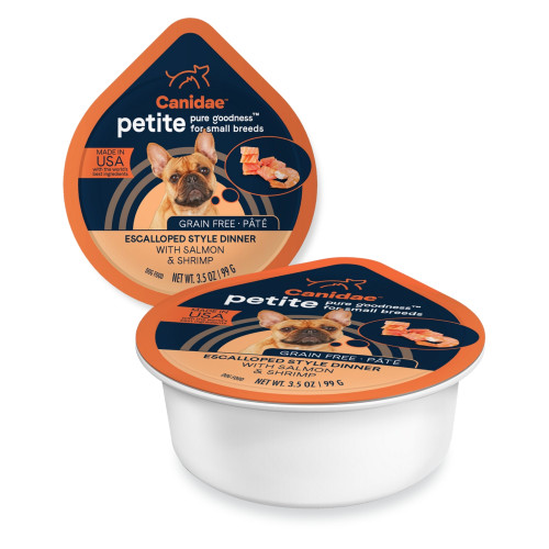CANIDAE PURE Goodness Petite Small Breed GrainFree Canned Dog Food Pt w/Salmon  Shrimp, 12ea/3.5 oz