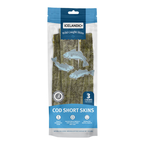 Icelandic Dog Short COD Skin Strips (8-10") - 3 Pack