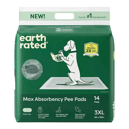 Earth Rated Dog Max Absorbency Puppy Pee Pads Xxxlarge 36" X 36" - 14 Count