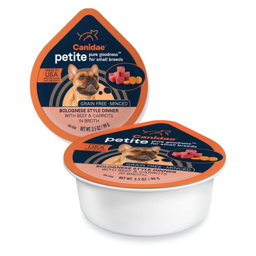 CANIDAE PURE Goodness Petite Small Breed GrainFree Canned Dog Food Minced w/Beef  Carrots, 12ea/3.5 oz