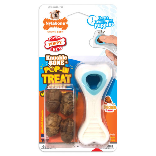 Nylabone Puppy Power Chew Knuckle Bone  PopIn Puppy Treat Toy Combo 1ea/XS 1 ct