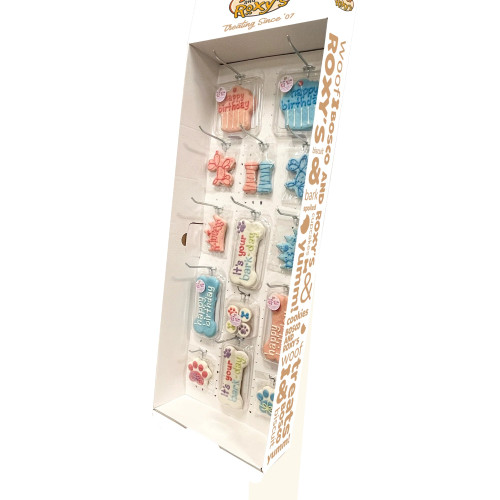 Bosco & Roxy's Dog Birthday Cookies Shipper - 132 Piece Display