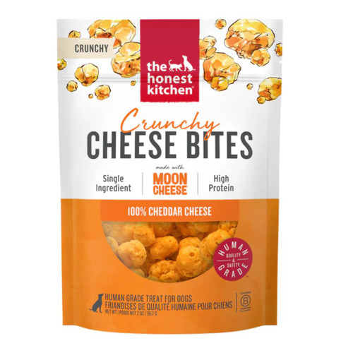 The Honest Kitchen Dog Crunchy Cheese Bites Made With Moon Cheese 100% Cheddar Cheese 2oz. Pouch