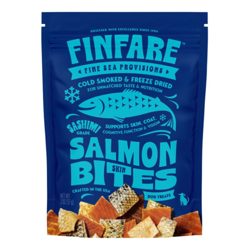 Finfare Dog 2oz. Freeze-dried Smoked Salmon Skin Bites