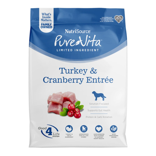 Pure Vita Dog Turkey & Cranberry Food 12Lbs