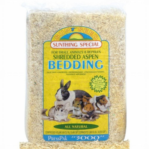 Sun Seed Shredded Aspen Bedding for Small Animals Brown, 1ea/2500 cu in.