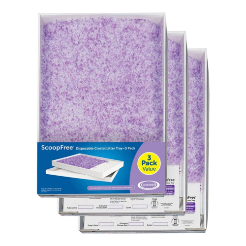 Petsafe Cat Scoop Free Complete Litter Tray Lavender 3 Pack